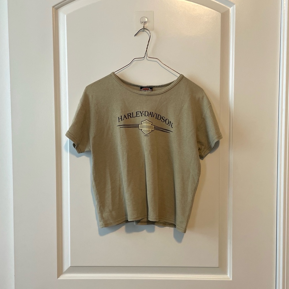 Harley-Davidson Beige Knit Thermal Tee Shirt